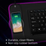 Alfombrilla RGB para teclado y mouse con carga inalámbrica 15w - EVERIZ - Imagen 3