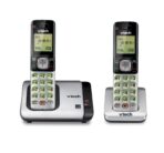 Teléfono Inalámbrico VTech DECT 6.0 con Identificador de Llamadas - Plata/Negro (2 Auriculares)