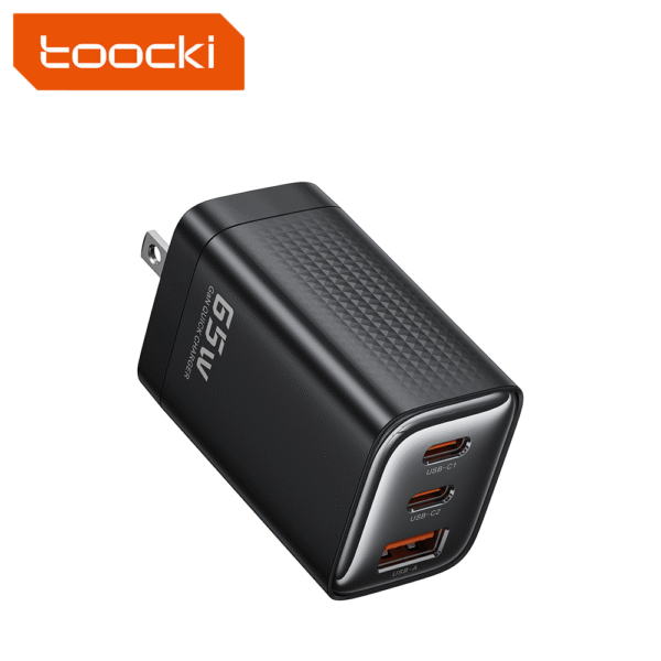 Toocki - Cargador 65W GaN Multipuerto 2C1A