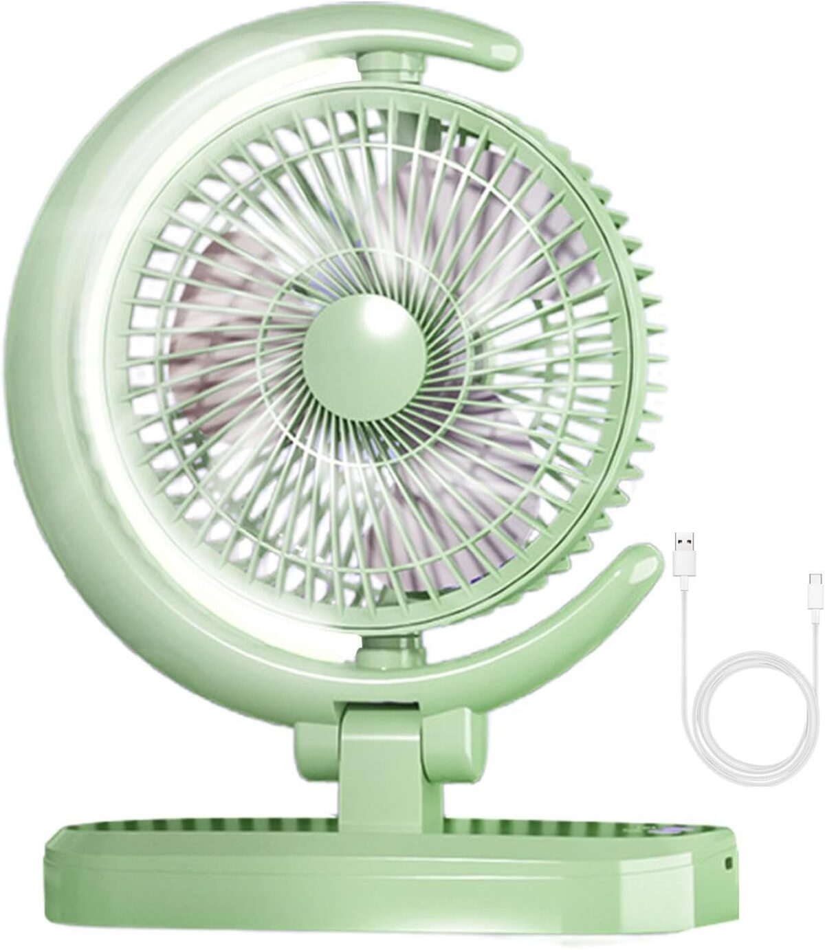 Ventilador de escritorio con luz en forma de Luna (batería recargable) - Imagen 2