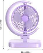 Ventilador de escritorio con luz en forma de Luna (batería recargable) - Imagen 3