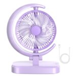 Ventilador de escritorio con luz en forma de Luna (batería recargable)