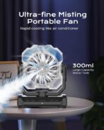 24000 mAh - 80 horas Ventilador portátil con nebulización y batería - Imagen 6