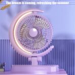 Ventilador de escritorio con luz en forma de Luna (batería recargable) - Imagen 5
