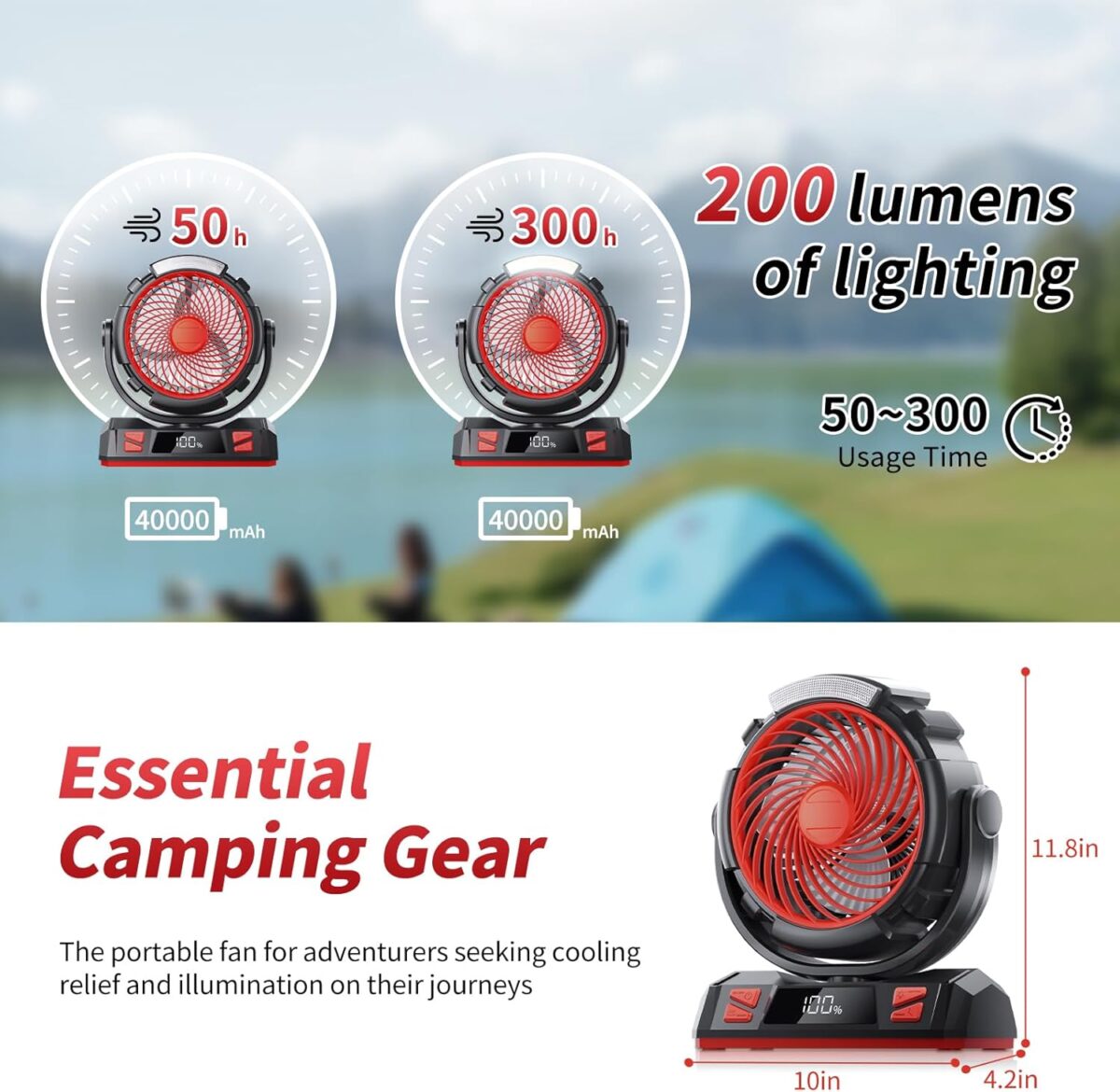 40000mAh Ventilador LED de 6 velocidades - Imagen 2