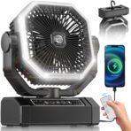 20000 mAh Ventilador recargable portátil de 9 pulgadas