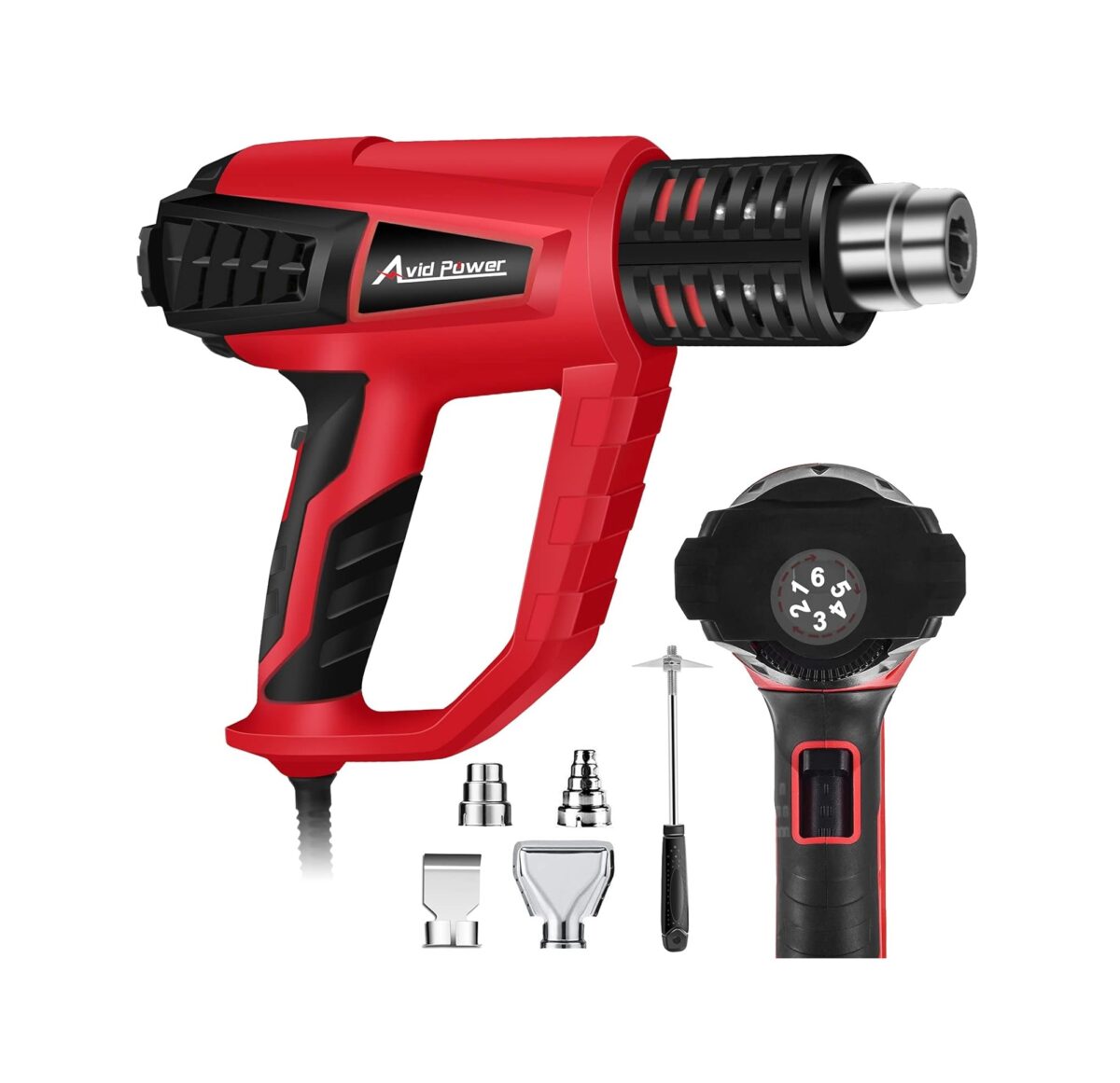 Pistola de Calor AVID POWER 1500W – Control de Temperatura Variable (122 °F a 1022 °F) - Imagen 1