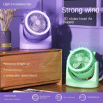 Ventilador silencioso con luz LED con batería recargable - 25.7*13*27cm - Imagen 4