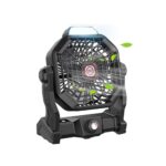 Ventilador de Camping 9 Recargable JINLICTE con Luz LED, 3 Velocidades y Batería de 10400 mAh
