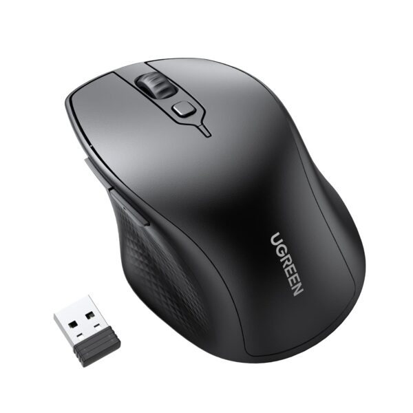 UGREEN - Ratón Inalámbrico Ergonómico | Bluetooth 5.0 + USB 2.4G