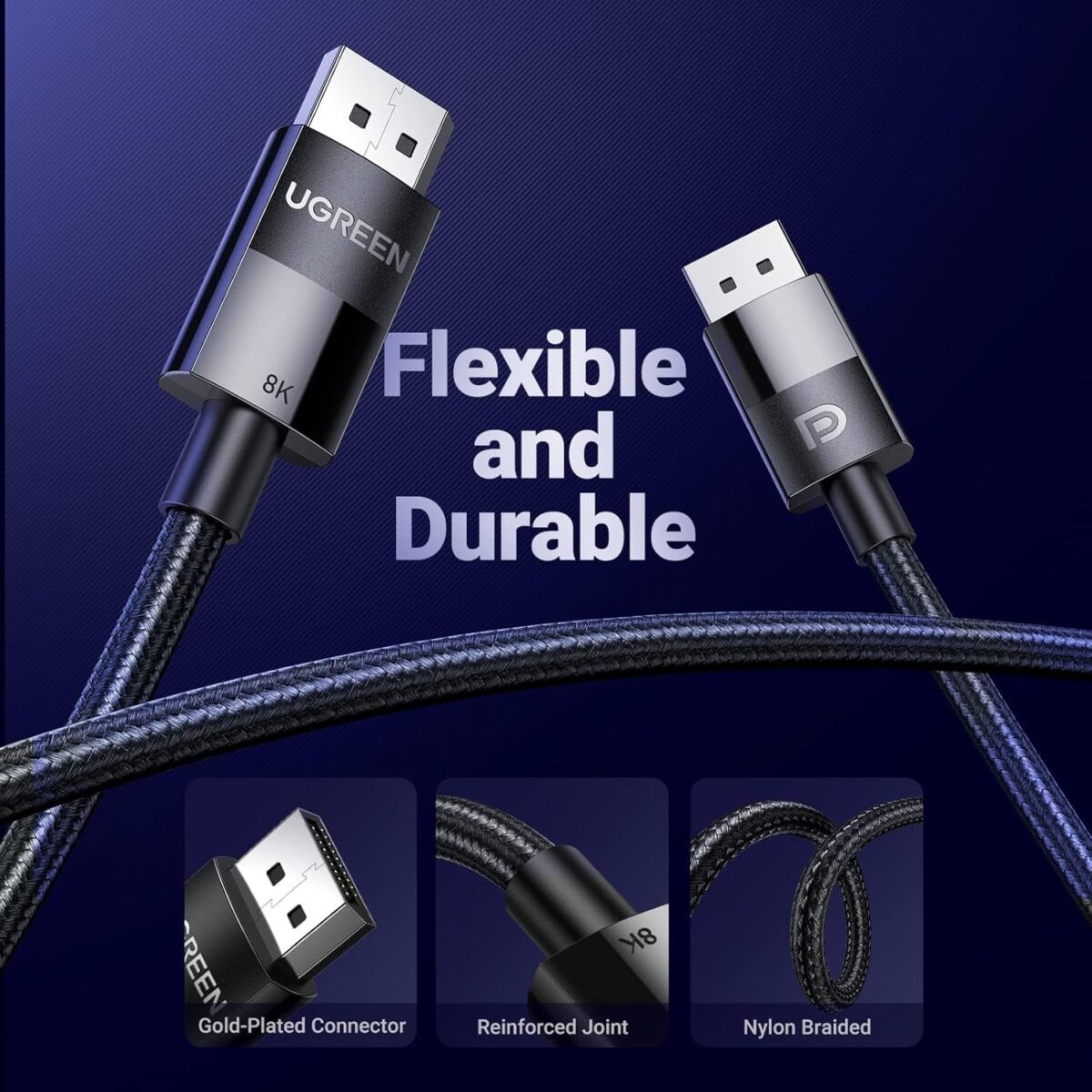 UGREEN - Cable DisplayPort 8K Certificado VESA | DP 1.4 a DP - Imagen 2