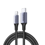 UGREEN - Cable USB-C a Lightning 6ft Trenzado de Nailon | Carga Rápida 18W PD