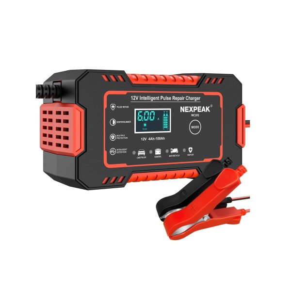 Cargador de Batería NEXPEAK NC101 12V 6A – Inteligente, con Reparación de Pulsos