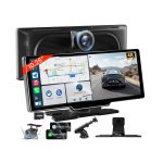 Pantalla CarPlay Inalámbrica TECXERLLON 10.26” – Cámara 4K Frontal, Cámara de Reversa 1080P