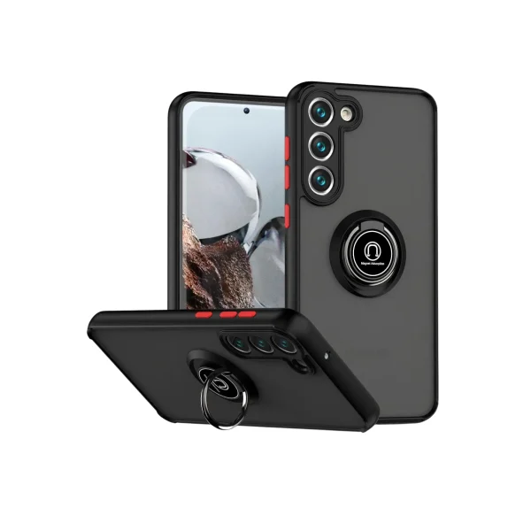 Cover Anillo 360 Negro y Rojo para Redmi A3 | Funda de Polycarbonate
