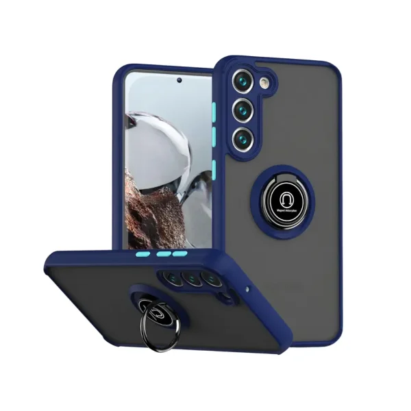 Cover Anillo 360 Azul para ZTE A34 / A54 | Funda de Polycarbonate