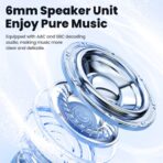 Toocki - Auriculares Inalámbricos ENC EJ12 Bluetooth 5.3 con Micrófono, Control Táctil - Imagen 3