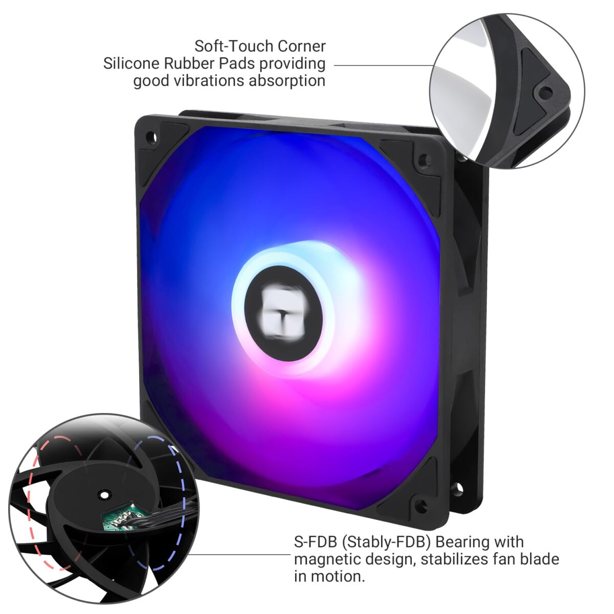 Thermalright TL-C12CW-S – Pack de 5 Ventiladores ARGB PWM 120mm Silenciosos para PC y CPU - Imagen 3