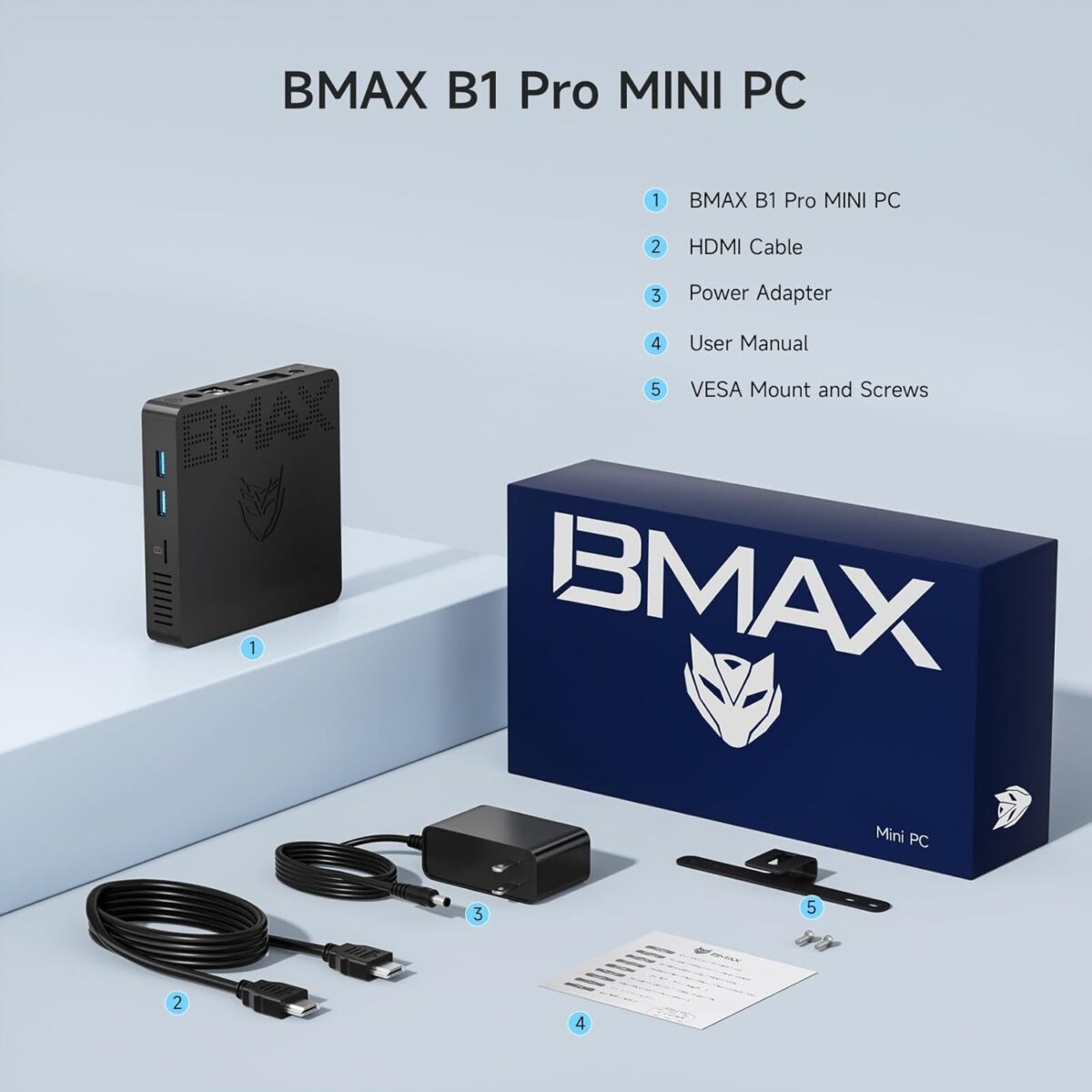 Mini PC Bmax B1 Pro – Intel N4000 hasta 2.6GHz, 8 GB RAM, 128 GB eMMC - Imagen 3