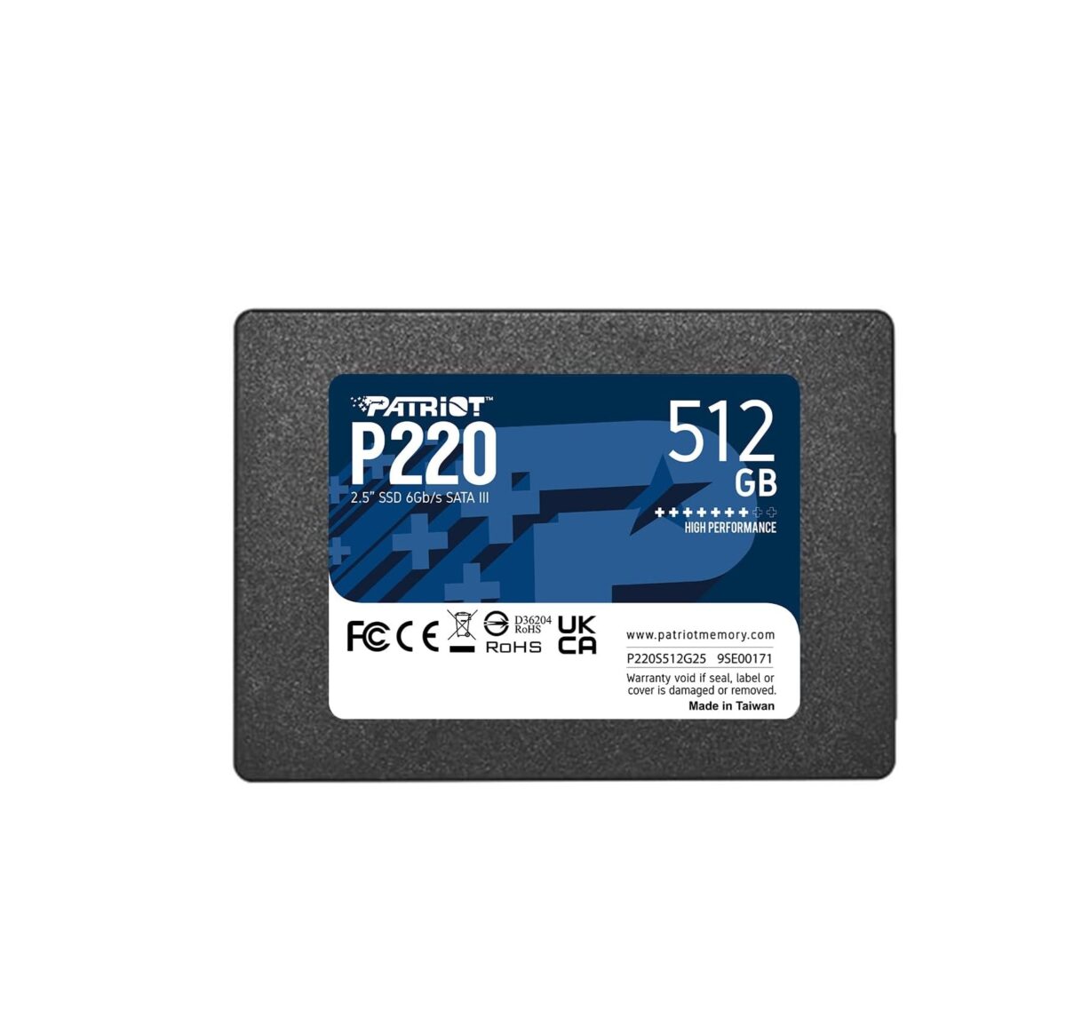 Patriot Memory P220 – SSD Interno 512GB 2.5" SATA III 6Gb/s, hasta 550MB/s - Imagen 1