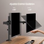 ErGear – Soporte de Escritorio para Monitor Doble | Brazo Ajustable 13”-32” | Giro, Inclinación y Rotación 360° - Imagen 5