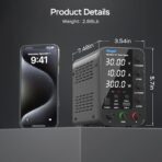 HANGELL – Fuente de Alimentación de CC Variable 30V 10A | Banco de Laboratorio con Ajuste Grueso/Fino, Protección OCP y Pantalla LED - Imagen 6
