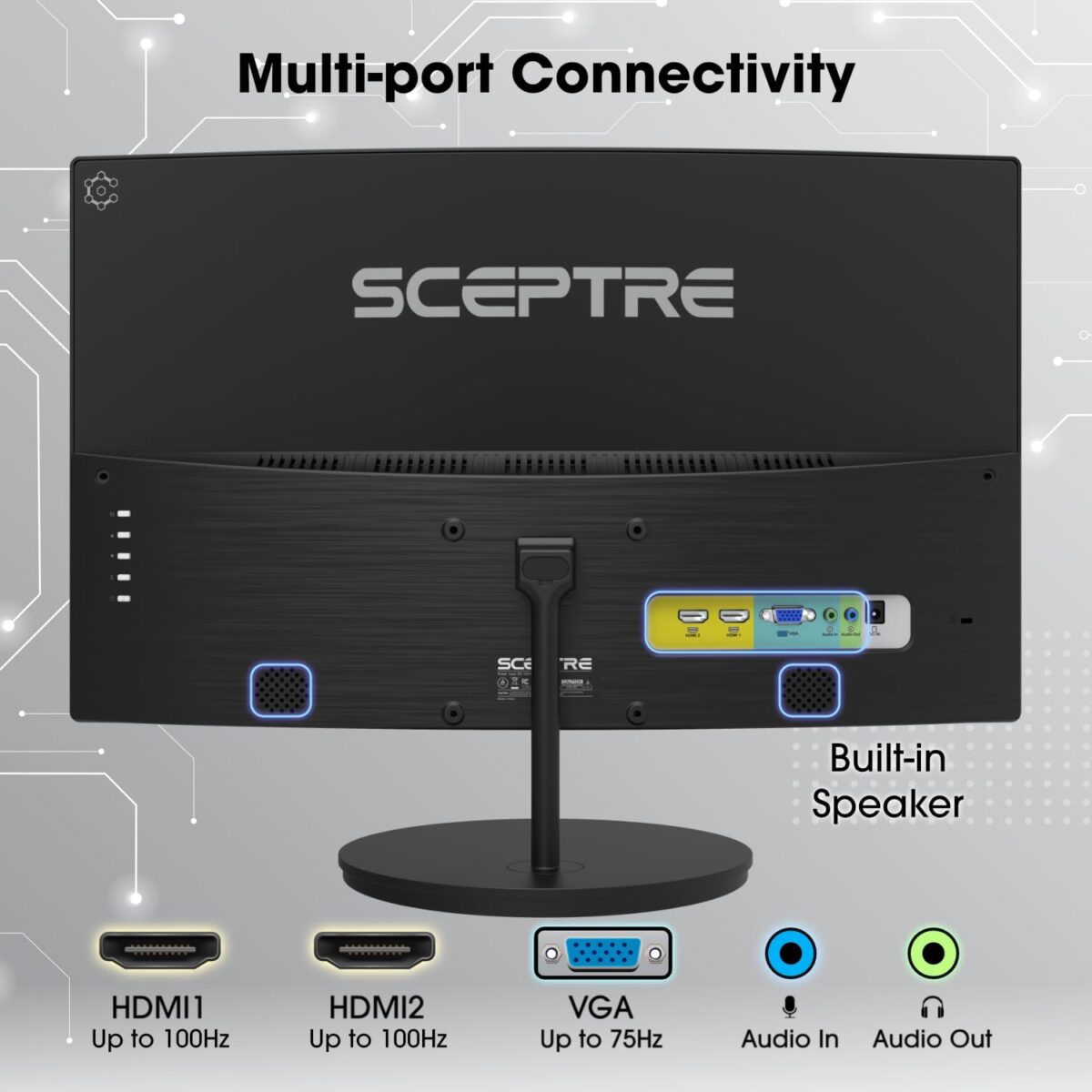 Monitor Curvo Gaming Sceptre 27" – FHD 1080p, 100Hz, HDMI X2, Altavoces Integrados - Imagen 5