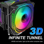 DS Enfriador CPU 1800RPM PWM – 4 Heat Pipes, Torre Doble Aluminio, Ventilador 120mm - Imagen 3