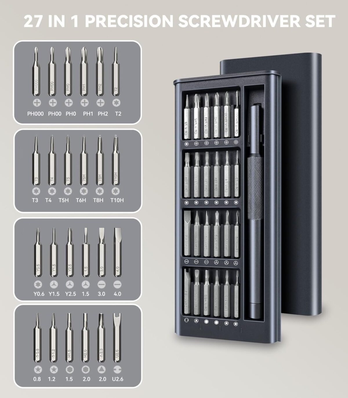 Juego de Destornilladores de Precisión 24 en 1 – Kit Magnético para iPhone, Laptop, Consolas y Electrónica - Imagen 2