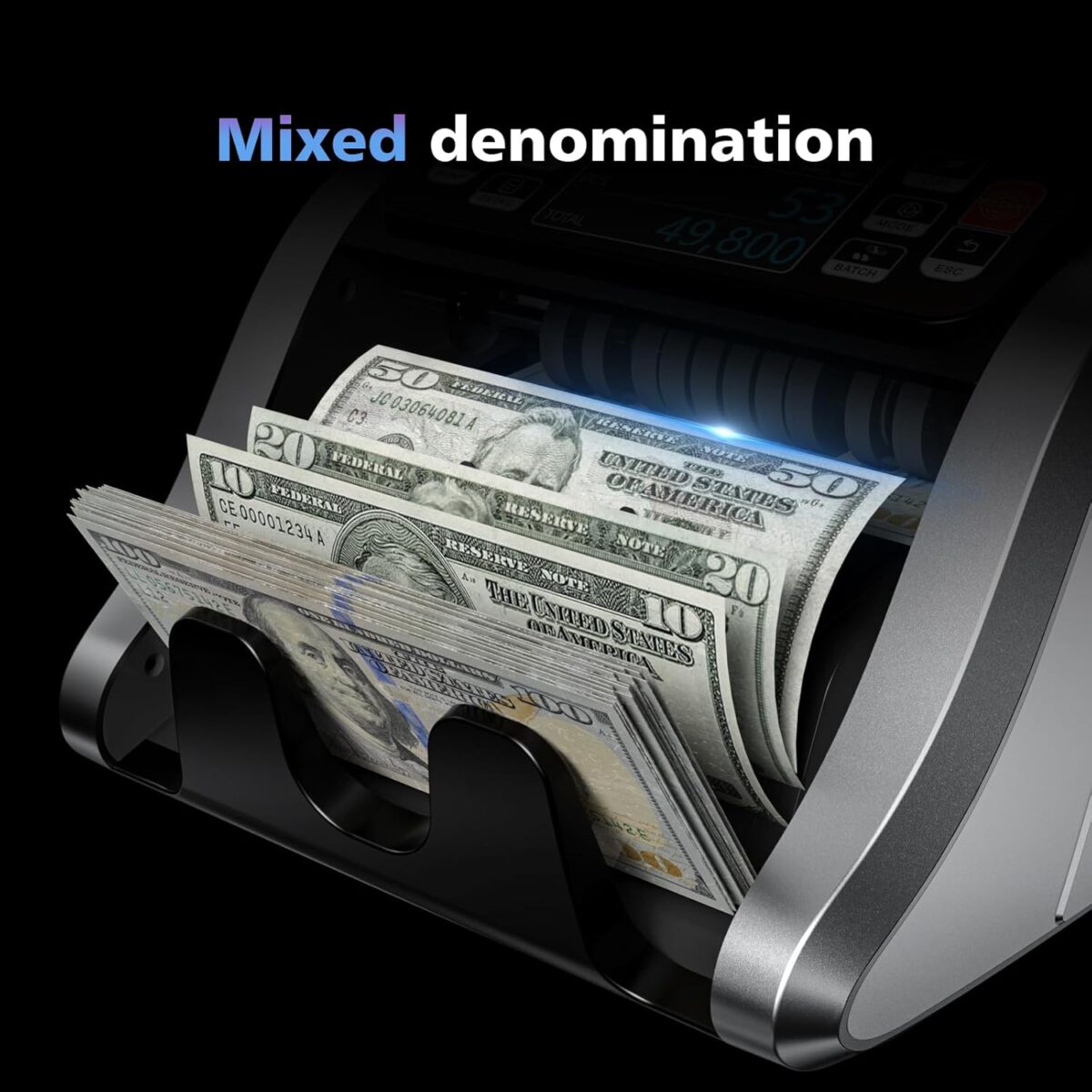 Aneken N60 – Máquina Contadora de Dinero de Denominación Mixta con Detección de Billetes Falsos y Pantalla TFT 3.5 - Imagen 2