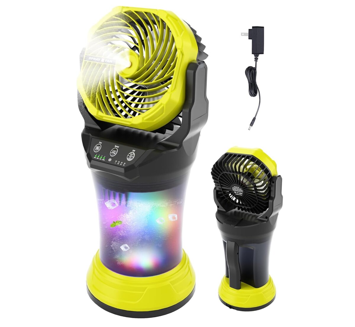 Ventilador de niebla portátil de 30000mAh con tanque de agua de 2L - Imagen 1
