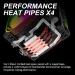 DS Enfriador CPU 1800RPM PWM – 4 Heat Pipes, Torre Doble Aluminio, Ventilador 120mm - Imagen 4