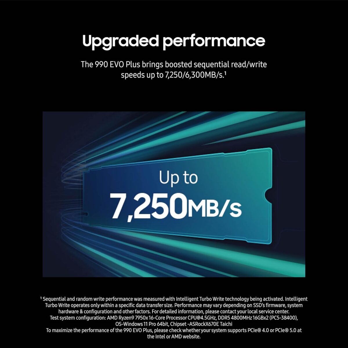 Samsung 990 EVO Plus 1TB – SSD NVMe M.2 PCIe 4.0/5.0, hasta 7250 MB/s, Intelligent TurboWrite 2.0 - Imagen 5