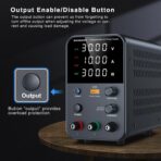 NANKADF – Fuente de Alimentación de CC Variable 30V 10A | Banco de Trabajo con Pantalla LED, Protección OCP y Puerto USB - Imagen 5
