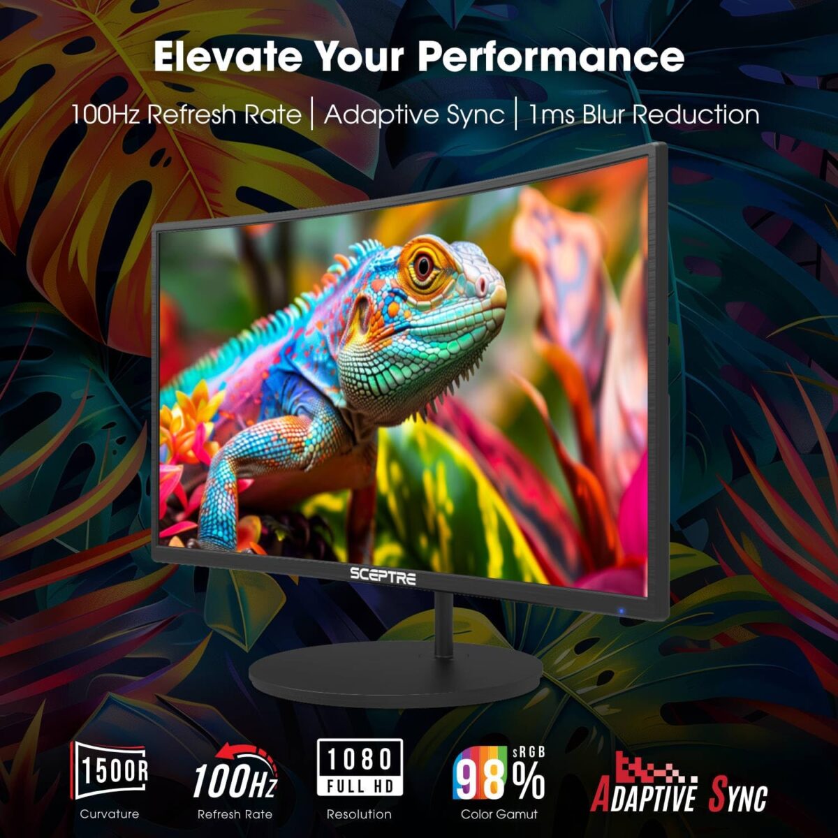 Monitor Curvo Gaming Sceptre 27" – FHD 1080p, 100Hz, HDMI X2, Altavoces Integrados - Imagen 4