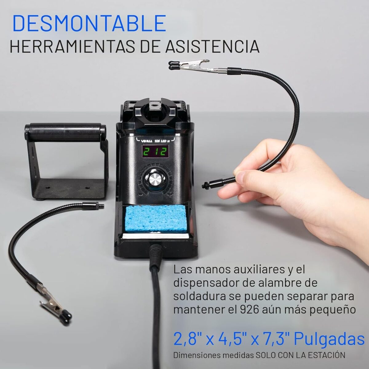 Kit de Estación de Soldadura Digital 60W con Pantalla, 6 Puntas, 2 Manos de Ayuda y Accesorios - Imagen 6