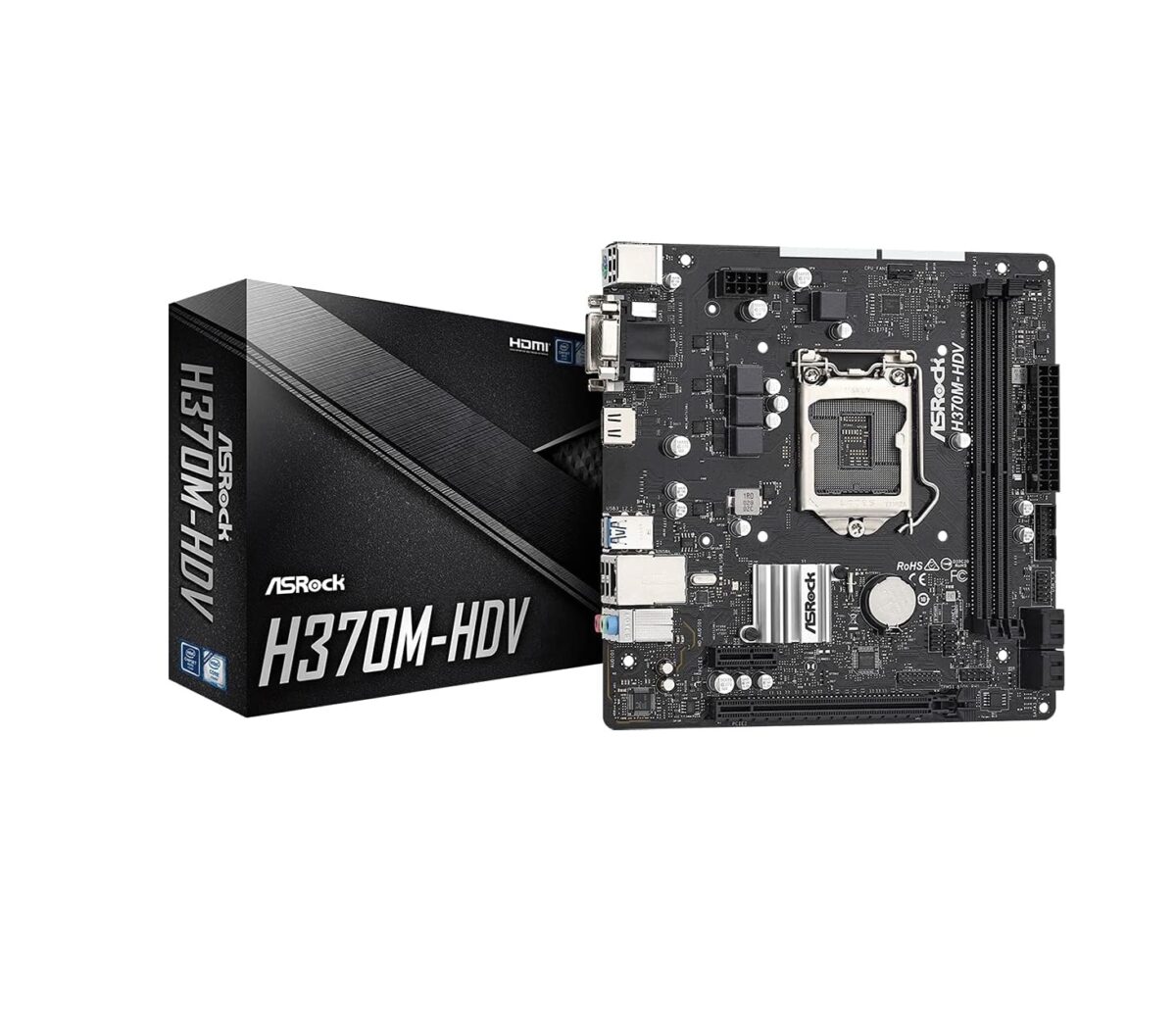 Motherboard ASRock H370M-HDV Micro-ATX – Intel LGA1151, DDR4, SATA3, USB 3.2 - Imagen 1