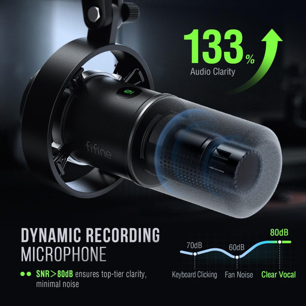 Micrófono FIFINE K688 – Dinámico USB/XLR con Brazo Metálico - Imagen 3