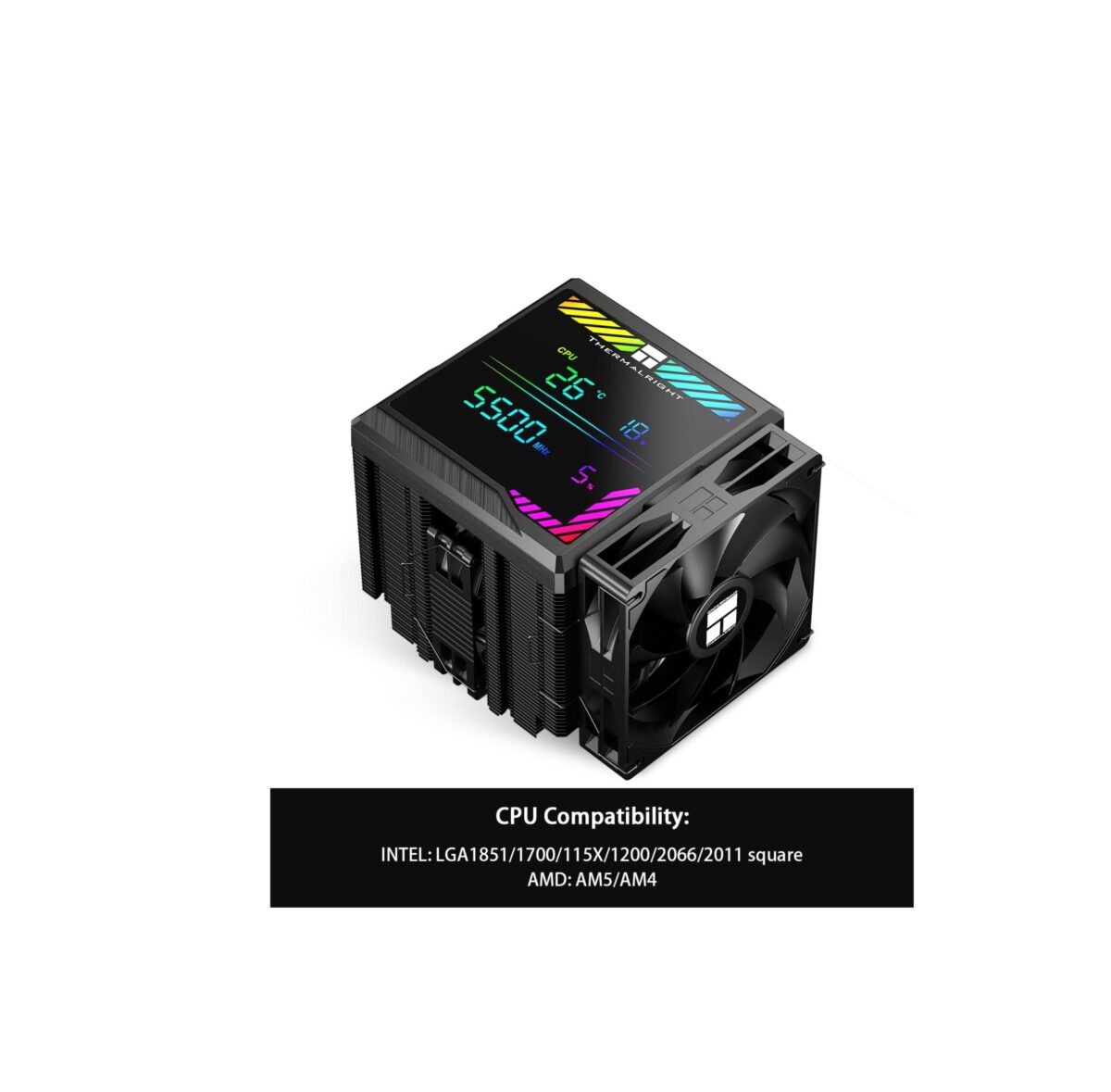 Thermalright Peerless Assassin 140mm Digital ARGB – Enfriador de CPU Torre Doble Blanco con Pantalla Digital y Ventiladores PWM - Imagen 2