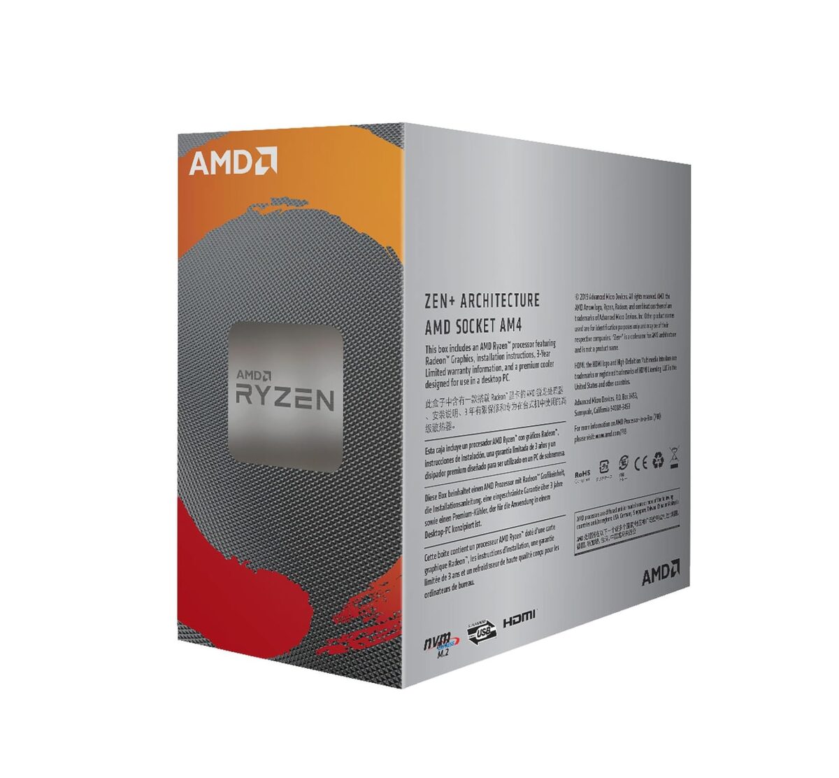 Procesador AMD Ryzen 3 3200G – 4 Núcleos, 4.0 GHz Max Boost, Radeon Vega 8, AM4 - Imagen 2