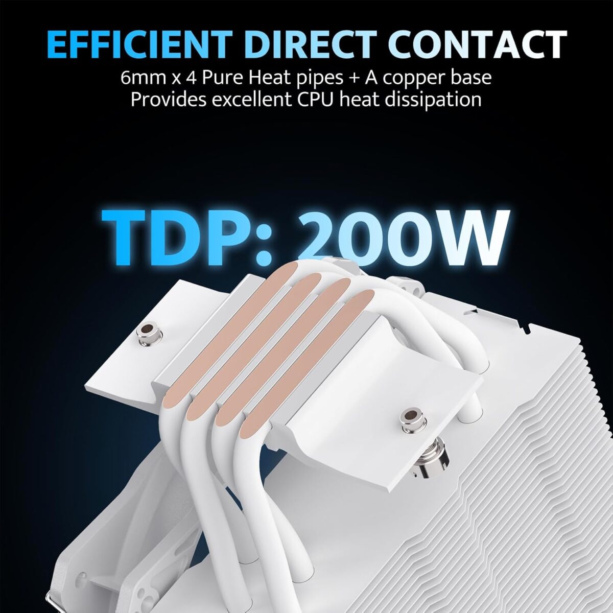Enfriador CPU darkFlash Z4Pro Mist – 120mm, TDP 200W, 4 Heatpipes, ARGB, Compatible Intel/AMD - Imagen 2