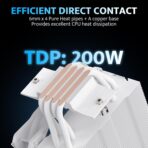 Enfriador CPU darkFlash Z4Pro Mist – 120mm, TDP 200W, 4 Heatpipes, ARGB, Compatible Intel/AMD - Imagen 2