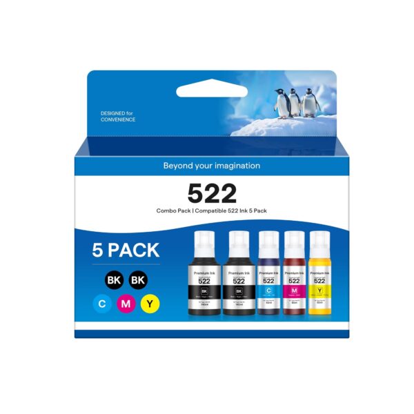 Botellas de Tinta Epson 522 – Pack de Repuesto Alta Capacidad (Negro, Cian, Magenta, Amarillo)