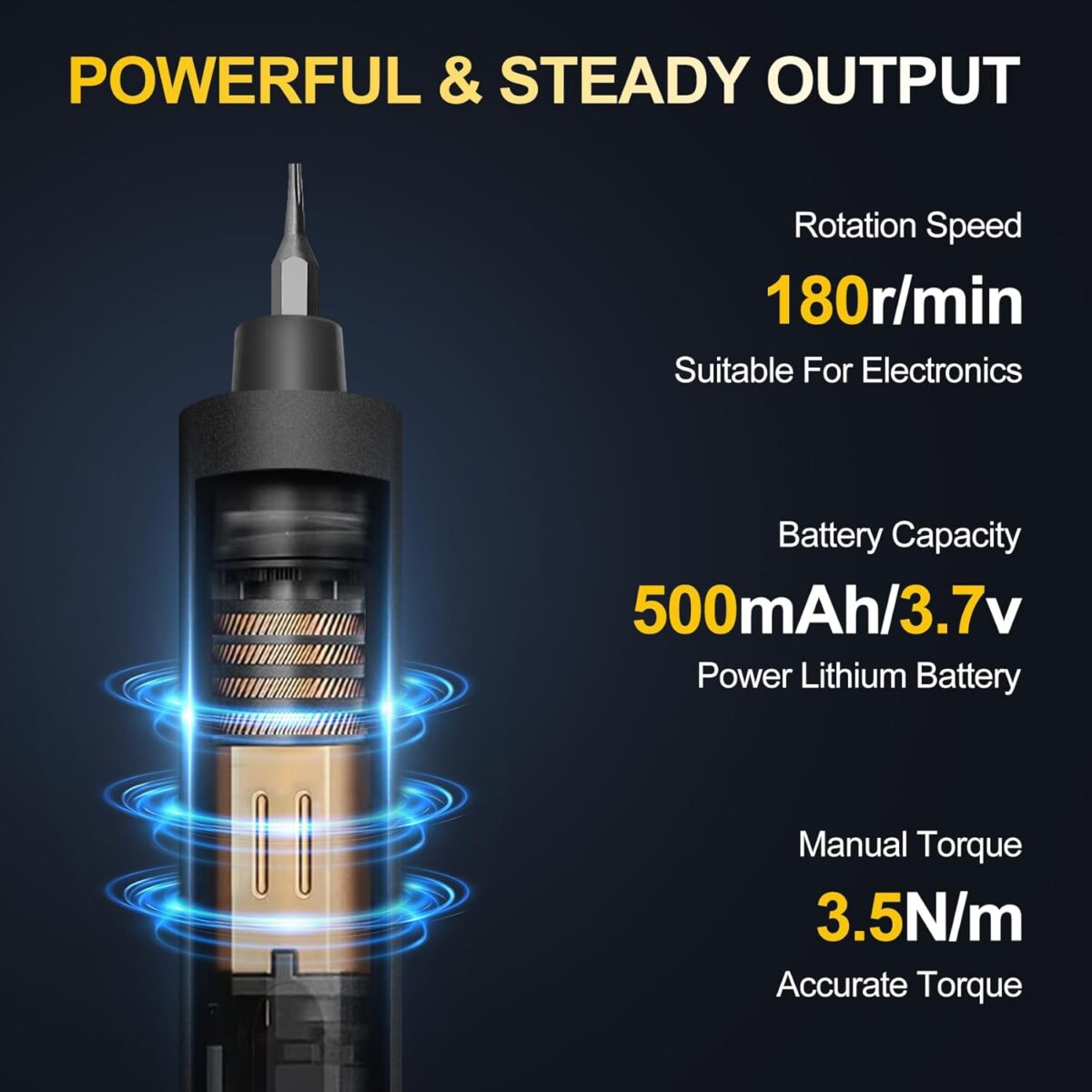 Juego de Destornilladores Eléctricos XIAONIAN 76 en 1 – 3.7V, Pantalla LED, USB-C, Torque Ajustable - Imagen 2
