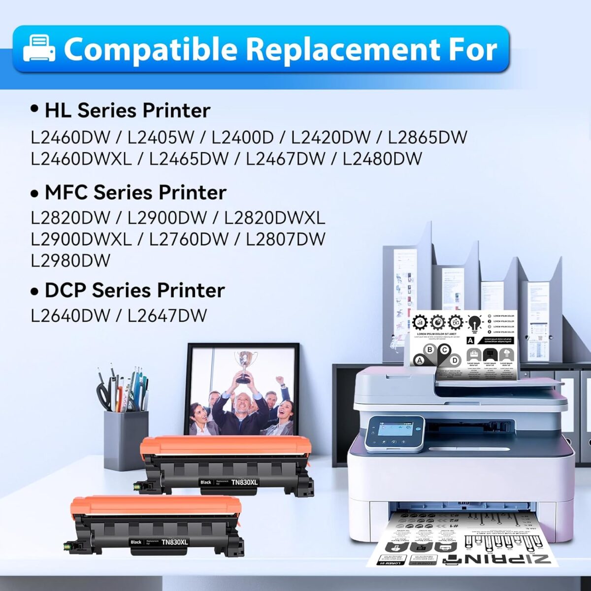 Tóner Negro Compatible con Brother HL-L2460DW / DCP-L2640DW / MFC-L2820DW - Imagen 2