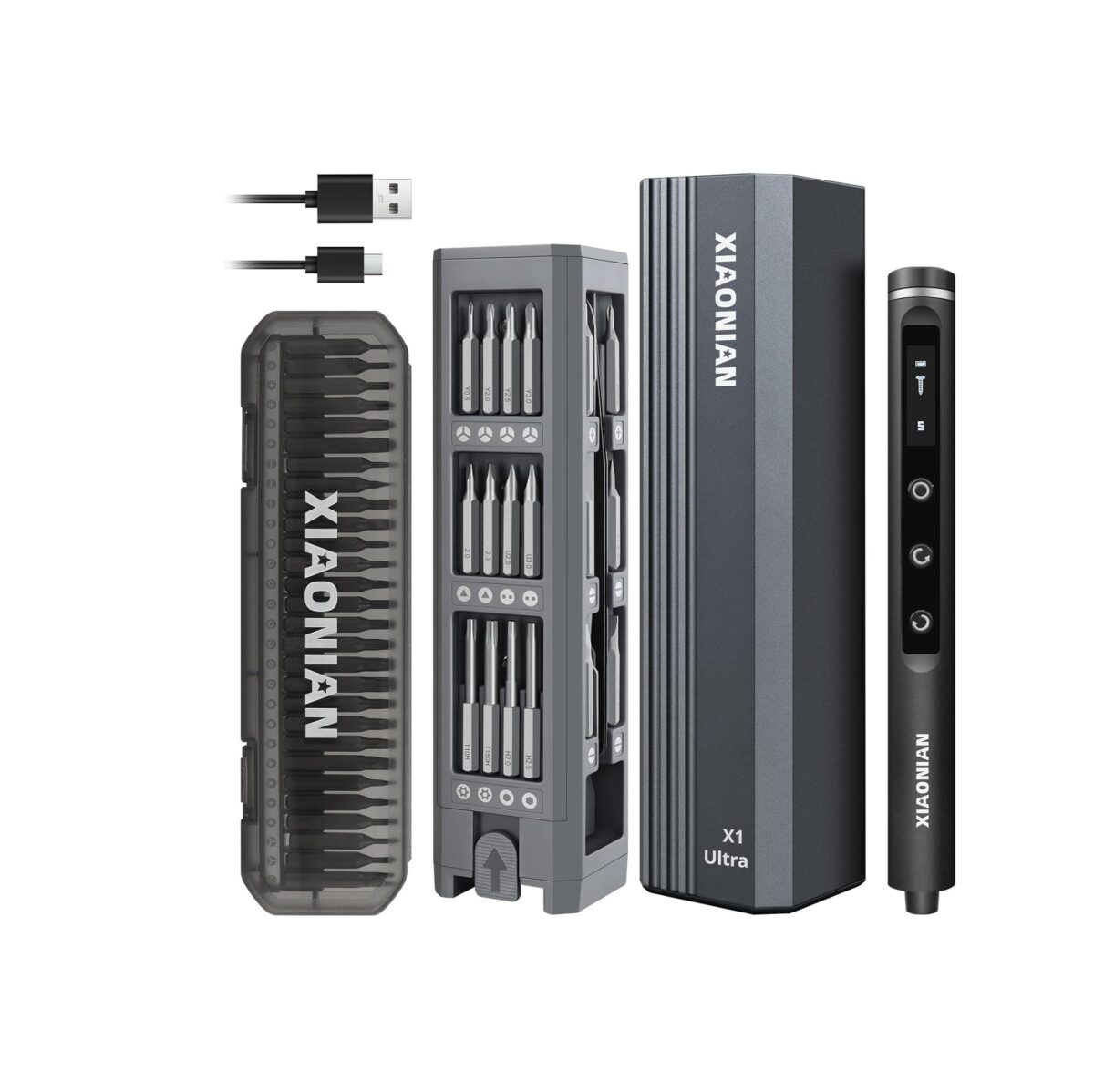 Juego de Destornilladores Eléctricos XIAONIAN 76 en 1 – 3.7V, Pantalla LED, USB-C, Torque Ajustable - Imagen 1