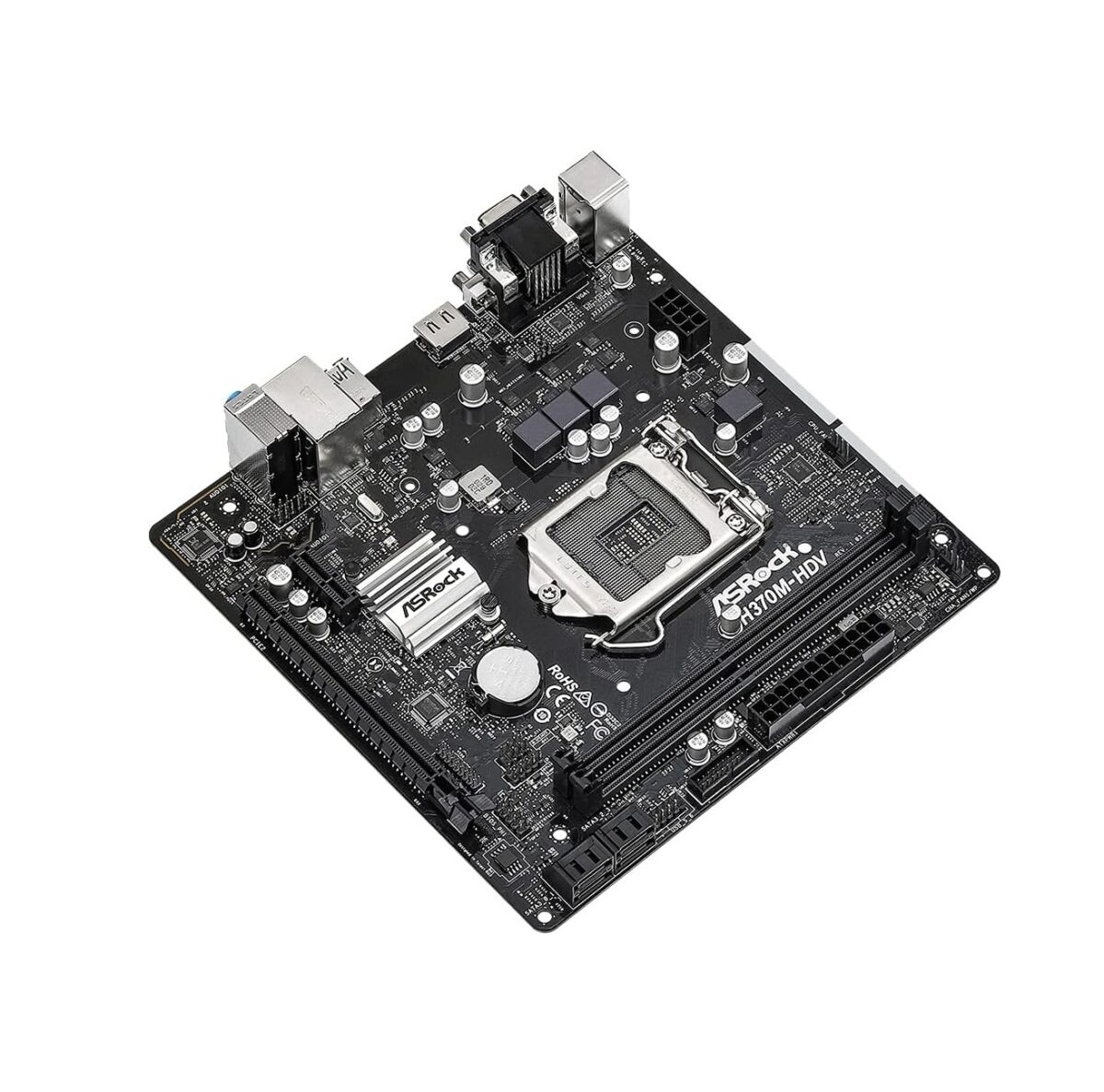 Motherboard ASRock H370M-HDV Micro-ATX – Intel LGA1151, DDR4, SATA3, USB 3.2 - Imagen 2