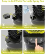 Ventilador de niebla portátil de 30000mAh con tanque de agua de 2L - Imagen 9