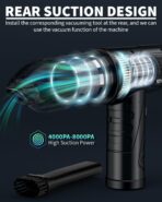 Plumero de Aire Comprimido Recargable Jicawz – 3 Velocidades, 95.000 RPM, LED, 2 en 1 Soplador y Aspiradora - Imagen 4