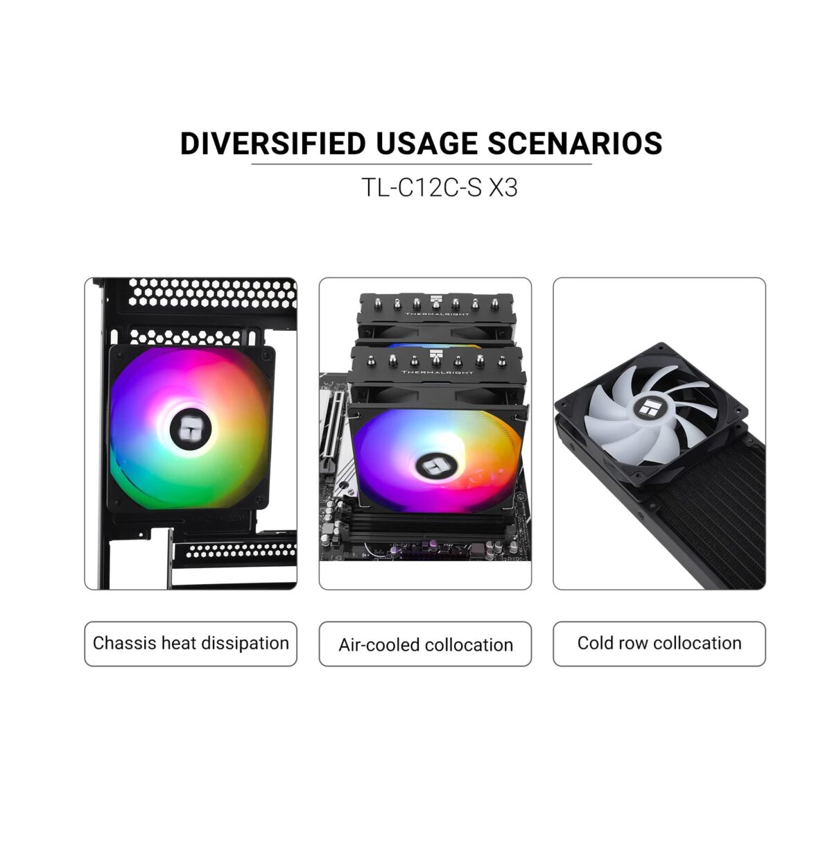 Thermalright TL-C12C-S X3 – Pack de 3 Ventiladores ARGB 120mm PWM Silenciosos con Rodamiento S-FDB - Imagen 4